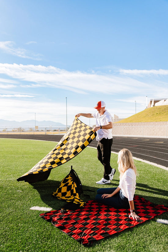 Artisan Black/Gold Pipermoon: Adult Swaddle Stadium Blanket - Revel Boutique