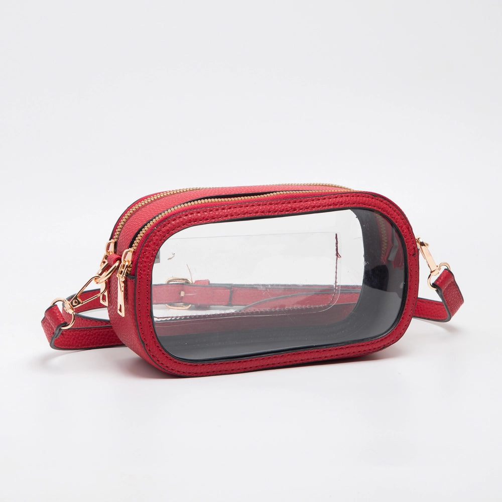 Touchdown Stadium Clear Crossbody - Red - Revel Boutique