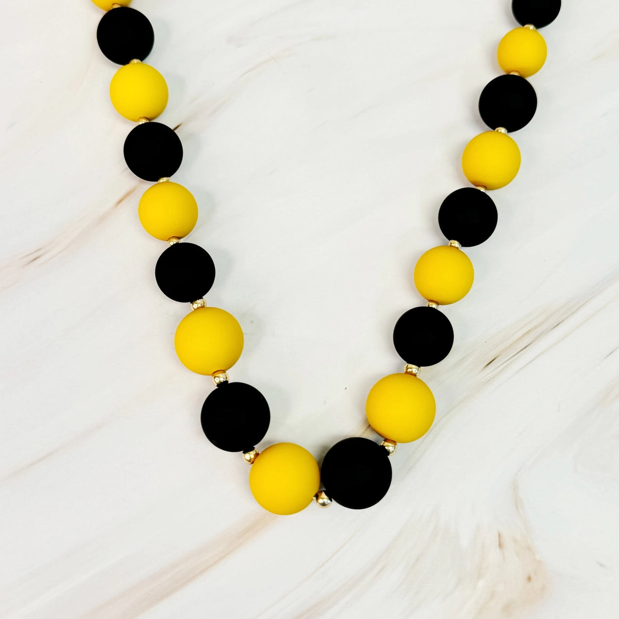 Black/Gold Champion Ball Bead Necklace