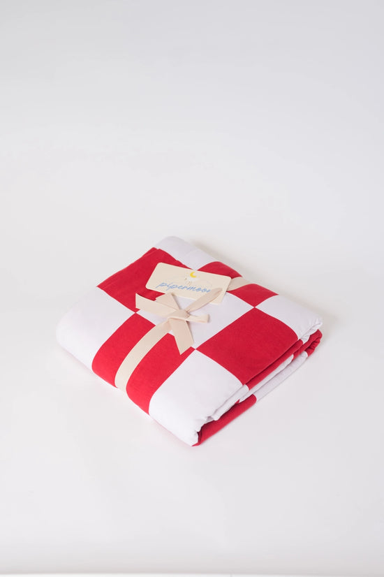 Artisan Red/White Pipermoon: Adult Swaddle Stadium Blanket