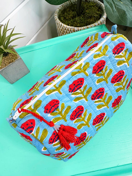 Quilted Makeup Bag - Floral