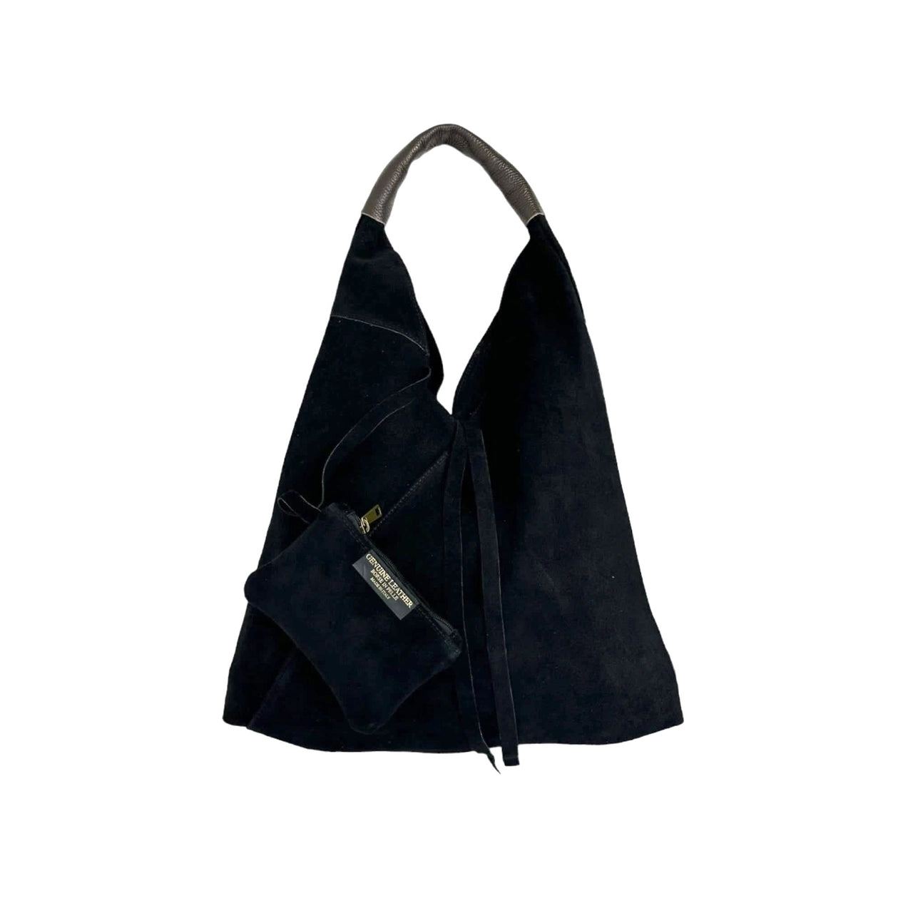 Brooklyn Suede Shoulder Bag - Black