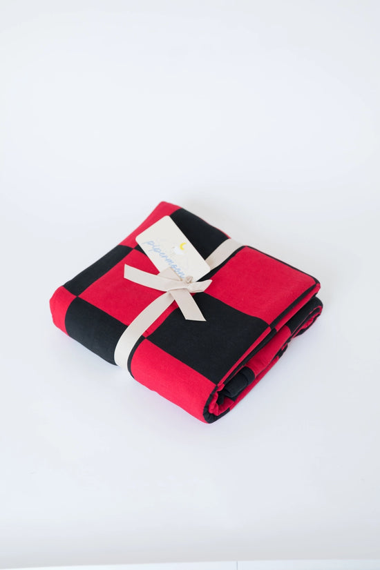 Artisan Red/Black Pipermoon: Adult Swaddle Stadium Blanket - - Revel Boutique