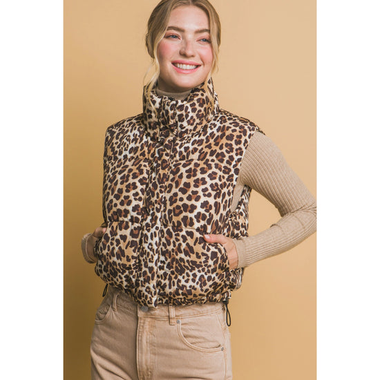 Leopard Puff Vest