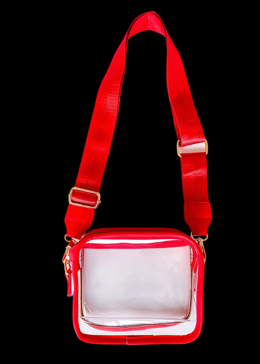 Event Ready Clear Bag - Red - Revel Boutique