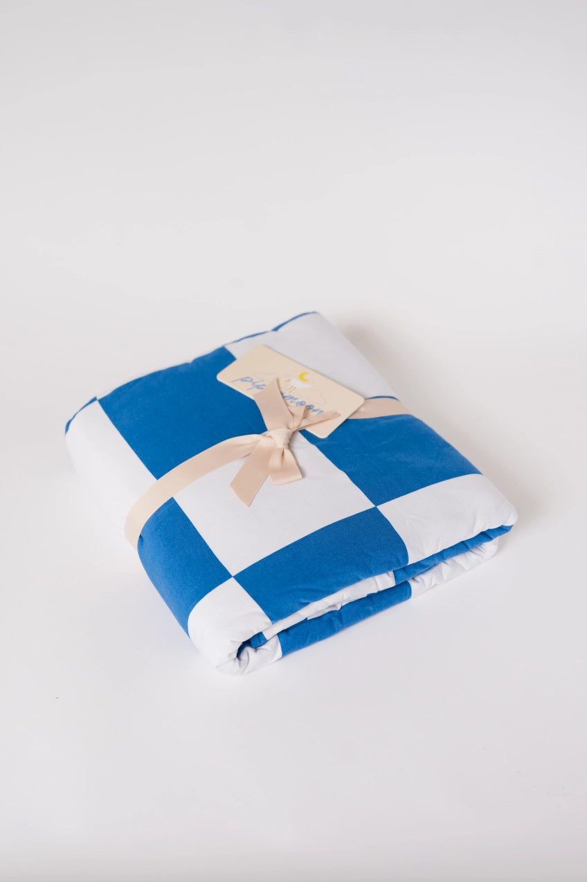 Artisan Blue/White Pipermoon: Adult Swaddle Stadium Blanket - Revel Boutique