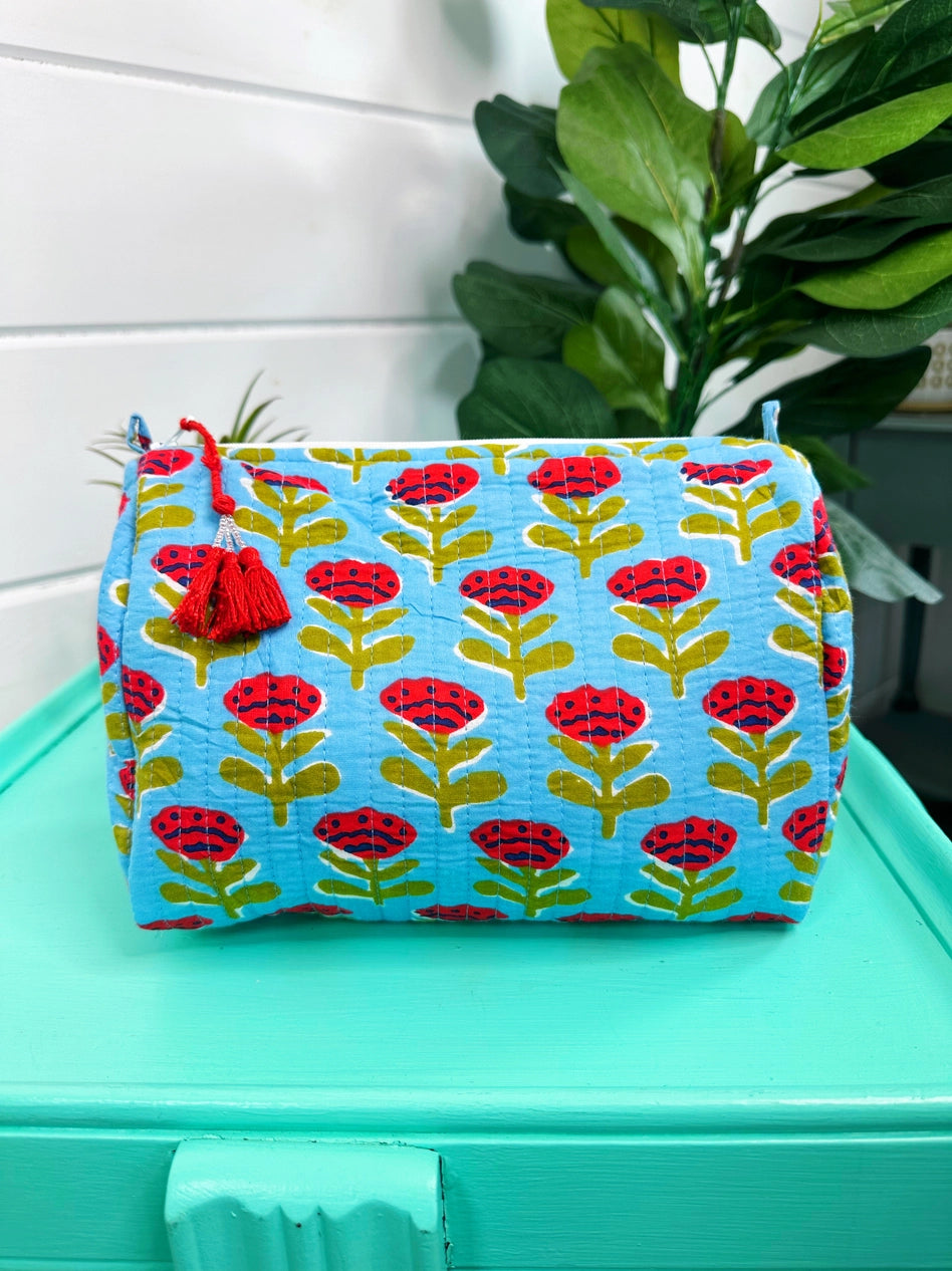 Quilted Makeup Bag - Floral