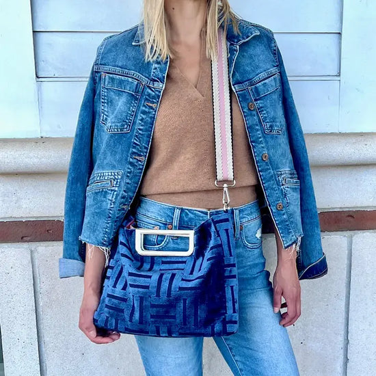 Artisan Jane Crossbody - Blue  Chrome Adjustable