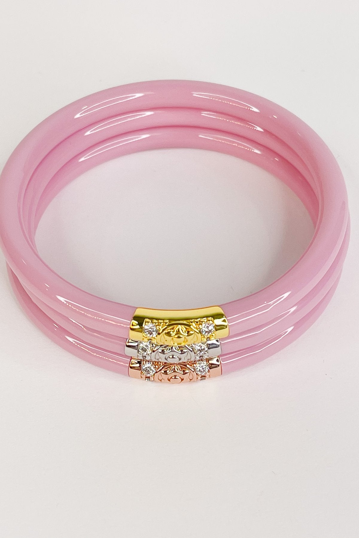 Pink flower Bangle for baby girl | Silver Jewelry by Elegante Kids